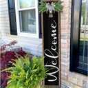 Welcome Sign for Front Porch Standing 45"X9" Large Outdoor Decor Rustic Vertical Leaner Wood Frame Porch Tall Welcome Signs for Farmhouse Outside Front Door Decorations (Wood Black)