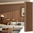 4 Panel Wood Slat Acoustic Panel 94" x8" for Sound Absorbing, Soundproof Wood Slat Panel Cover 21 Sq.Ft, 3D Fluted Sound Absorbing Paneling for Wall Decor, Living Room, Bedroom, Walnut