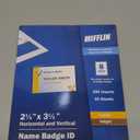 Mifflin-USA Name Badge Inserts, 2.25x3.5 or 3.5x2.25 (280 Cardstock Refills, 35 Sheets), Compatible With Inkjet, Laser Printer, and Printable Badge Inserts