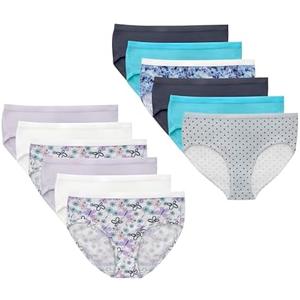 Hanes Brief Underwear, Stretch Cotton Panties for Girls, Assorted, 12-Pack 7Y