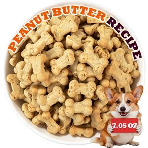Peanut Butter Dog Treats, High Protein, Chicken Flavor 7.05 oz | Limited Ingredient Training Treats, Healthy Dog Biscuits for Small, Medium and Large Breeds with Muscle Support