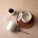 Bosmarlin Canisters Sets for the Kitchen, Ceramic Canisters with Airtight Lids for Countertop, Storage Containers for Sugar, Coffee Bean, Flour, Dishwasher Safe (White, 26/44/75 Oz)