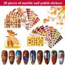 YECIRALA 20 Sheets Maple Leaf Fall Nail Wraps Stickers Self-Adhesive Fall Nail Art Stickers Decals Thanksgiving Nail Strips Polish Stickers for Women Girls Nail Design Stickers DIY Decoration