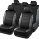 Road Comforts Leather Seat Covers, Breathable Car Seat Covers Full Set for Men,Airbag Compatible, Automotive Seat Covers Set Universal Fit Most Cars,Vans,Truck,SUV