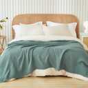 EMME Cotton Muslin King Blanket Big Oversized Bed Layering Bedspread Coverlet Breathable Gauze Soft Lightweight Blankets (Teal, 120"x94")
