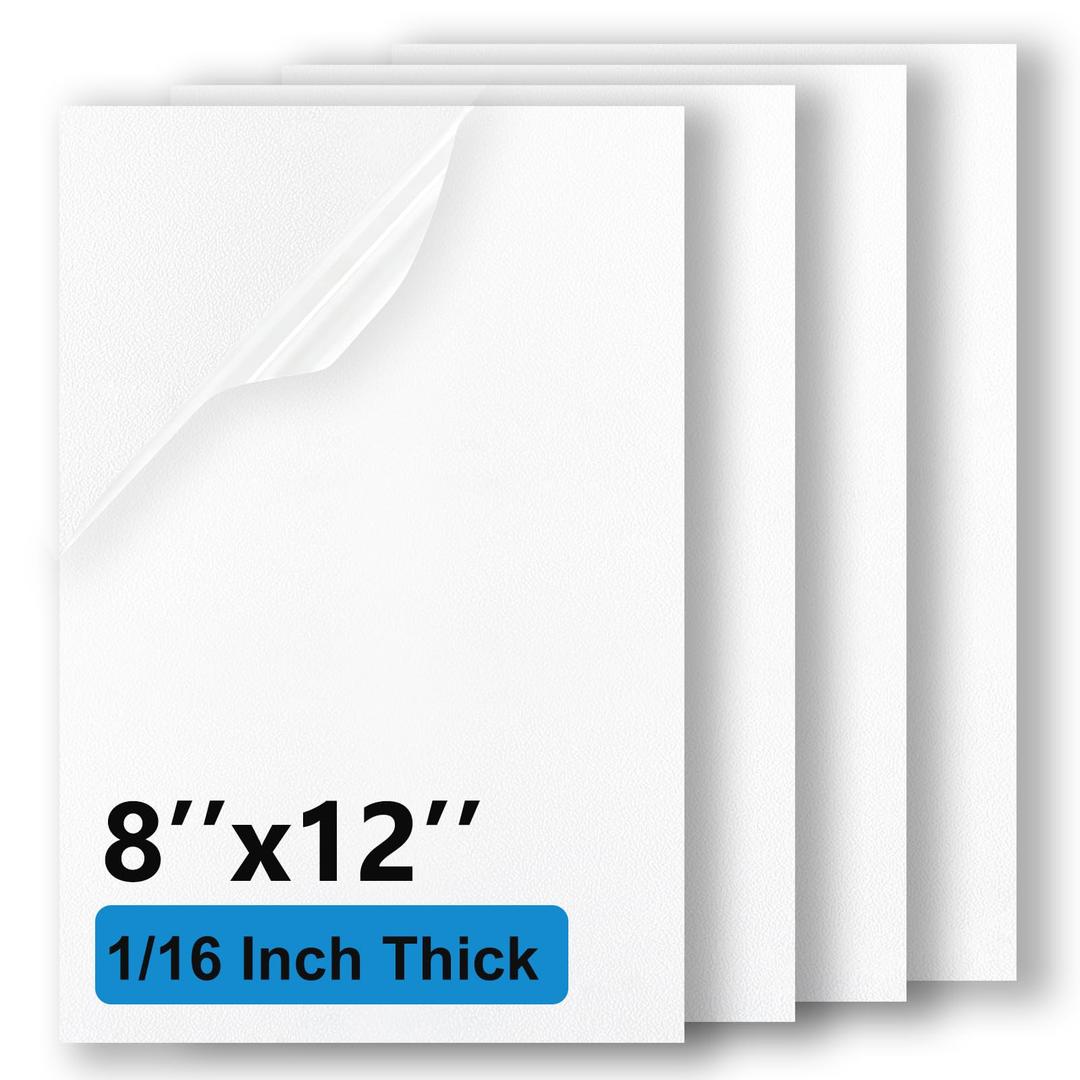 Eszeoee 2 Pack White ABS Plastic Sheet 18" x 24" x 1/8" (3mm Thick), High Tensile and Impact Strength Moldable Plastic Sheet, DIY Material for Home Decor, Handcraft, Project & Structural Crafts