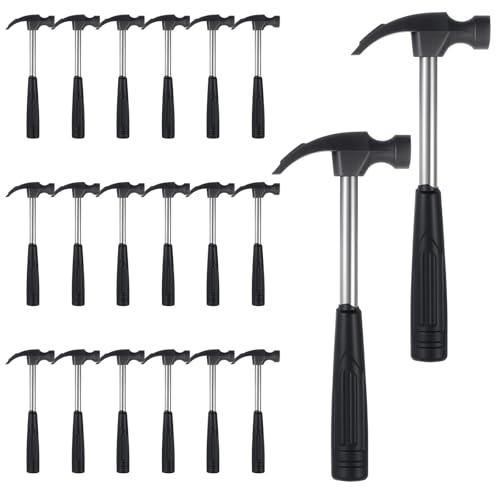 20 Pcs Mini Claw Hammer Bulk 6.5 Inch Solid Tubular Small Safety Hammer with Non-Slip Rubber Handle Lightweight for Woodworking Hanging Pictures DIY Crafts Jewelry Making Tools