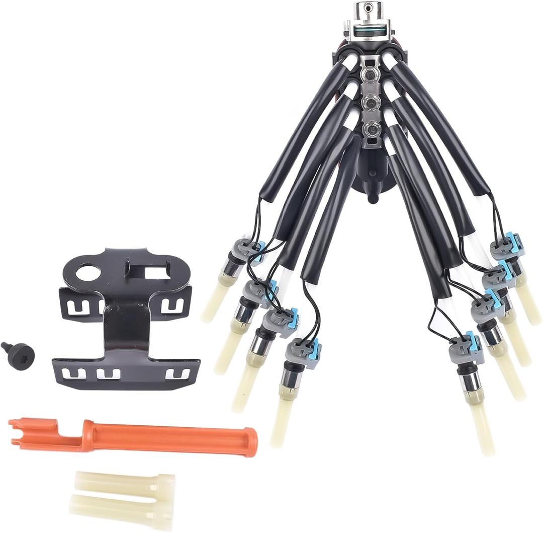Fuel Spider Injector Assembly W/Bracket Replacement For 1996-02 GM Chevy Pickup Trucks Suburban Express Savana 5.0 5.7 Vortec V8# FJ504 89060440 17114163 25340347 93441235 217-3029