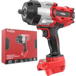 Cordless Impact Wrench 1/2" Compatible with Milwaukee 18V Battery, 1600Ft-lbs(2200N.m) High Torque Impact Gun Heavy Duty, Brushless Electric Power Impact Driver with 4 Speed Modes & LED Work Light