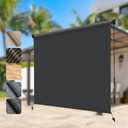 LOVE STORY 230GSM Outdoor Roller Shade 8' W x 8' H Cordless Patio Shade Roll Up Blinds for Porch Gazebo Pergola, Mocha