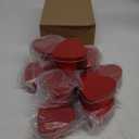 Vesici 12 Pcs Mother's Day 6.5 oz Heart Shaped Candle Tins with Lids Red Empty Candle Jars Containers Cans Heart Box for Making Candles Mother's Day Wedding