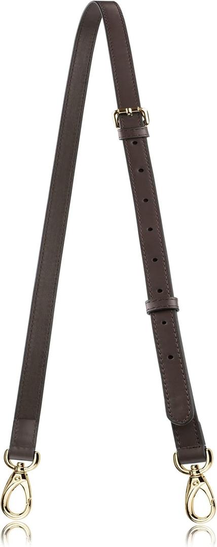 Allzedream Genuine Leather Purse Strap Replacement Crossbody Handbag Long Adjustable (Dark Coffee)