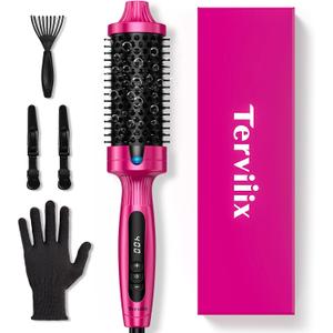 Terviiix 1.77" Ionic Thermal Brush, Heated Round Brush with Dual MCH Tech, 9 Temp Adjustments, 30S Fast Heating, Easily Create 90's Voluminous & Smooth Style, Non-Blowing, Dual Voltage