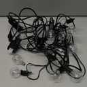 Outdoor String Lights 25 Feet G40 LED Patio Lights, Plug-in, 13 Plastic Edison Bulbs(1 Spare), Waterproof Connectable Hanging Light for Backyard Porch Balcony Party Decor, E12 Base, Black