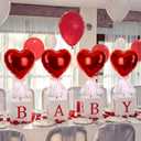 4 Set Valentines Baby Shower Table Centerpieces Little Sweetheart Is on the Way Baby Balloon Boxes with Letter Tulle Tutu Balloon with Boxes for Birthday Gender Reveal