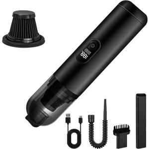 Handheld Car Vacuum Portable Cordless, 2 in 1 Handheld Vacuum Cleaner 18000PA High Power Air Blower,2 Speed Mini Hand Held Vacuum Rechargeable for Home, Car, Office, Pet Hair (Black)