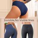 3 x OLIKEME Womens Underwear Cotton Bikini Panties Hig Cut Hipster Breathable Stretch Briefs (L)