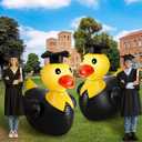 Hungdao 5 ft Graduation Giant Inflatable Duck Decor Large Grad Inflatable Duck with Cap and Gown Pool Float Blow up Congrats Pool Float for 2026 Graduation Party Decoration