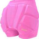 Kids Butt & Hip Padded Shorts for Skating,Youth Hip Protection Pads Figure Skating Shorts Crash Butt Pads for Tailbone & Butt (X-Small, Pink)