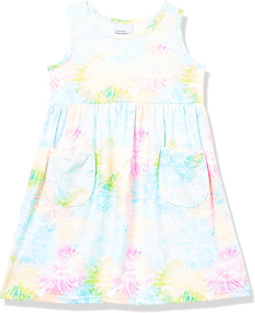 Flap Happy Girls' UPF 50+ Dahlia Sleeveless Dress W/Pockets (2T, Hibiscus Blooms, Size 2) Flap Happy Girls' UPF 50+ Dahlia Sleeveless Dress W/Pockets (2T, Hibiscus Blooms, Size 2)