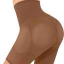 Irisnaya Women Shapewear Control Panties Body Shaper Butt Lifter Padded Hip Enhancer Seamless Underwear Hi- Waist Short, XX-Large, Brown