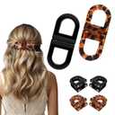 Magnetic Hair Clips for Women - Strong Hold No-Slip No Crease 2-in-1 Hair Styling Clips, Gentle on All Hair Types for Easy Everyday Hairstyles (A: Leopard & Black)