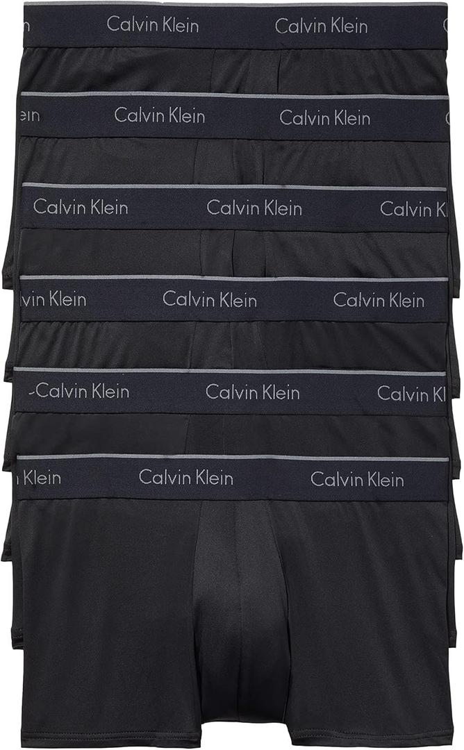 Calvin Klein Men's Micro Stretch 6-Pack Low Rise Trunks (Medium, Black)