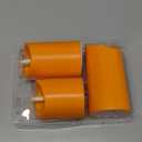 Homemory Halloween Orange Flameless Candles, Fall Candles, Outdoor Waterproof Flickering Battery Operated LED Pillar Candles with Remote and Timers, Won't Melt Plastic, Set of 3