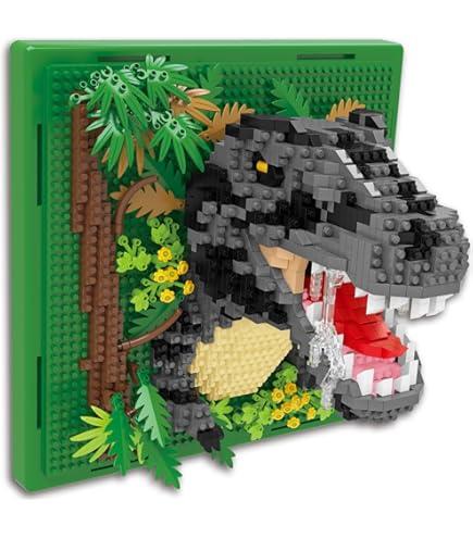 Dinosaur Animal 3D Wall Art Micro Mini Building Blocks Set, Unique Home Wall Decor or Table Display, Ideal Gift Toy for Adults & Teens 14+ (1263 PCS)