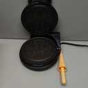 Chef'sChoice KrumKake Maker Features Nonstick Surface and Instant Heat Recovery with Temperature Control and Ready Light To Make 6-Inch Cookies, Ready and Baking Lights With Roller, 1050-Watts, Silver