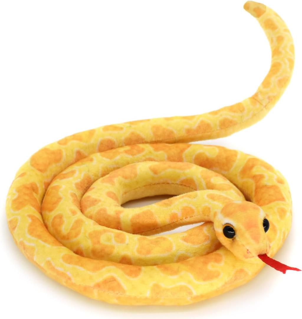 HWD 3.6 ft Long Soft Snake Dolls, Cute Stuffed Animals Plush Pranks Spoof Stuff Toys, Gifts for Kids, Children, Birthday, Halloween, Christmas, Home Decoration (Yellow)