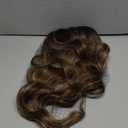 Hair Topper, 360 3D Hair Toppers for Women with Thinning Crown, 20 Inch Long Wavy Curly Hair Pieces Clip in Bangs (Brown Black, 20 inch, French Bangs)