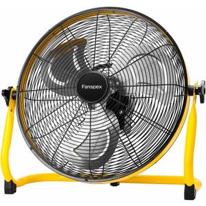 16" High-Velocity Portable Battery Operated Floor Fan for Home Camping Gym Garage Gazebo Greenhouse, 360 Adjustable Tilt with Max 60 Hours Working Time