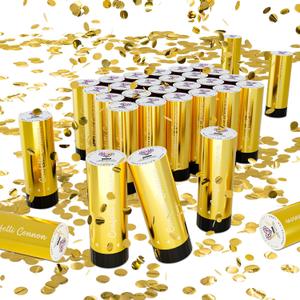 Small Confetti Cannon 24 Pack Mini Confetti Poppers Gold Party Poppers Confetti Small Party Confetti for Kids Ideal for Weddings Birthdays Graduations Baby Shower Christmas New Years