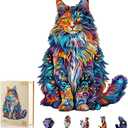 Wooden Puzzles for Adults, Cat Puzzles, Wooden Jigsaw Puzzles for Adults, 315 Pieces Wood Puzzles Adult, Unique Animal Shape Wood Puzzle, Creative Puzzle Gifts for Women Family Game (17.3 x 13.5in) (X-Large)