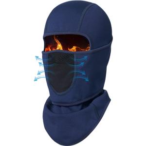 Breathable Kids Balaclava Ski Mask Boys Girls-Unique Design-Movable Face Part (One Size, Dark Blue)