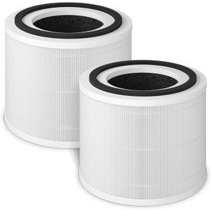Fil-fresh 2-Pack True HEPA Replacement Filter, Compatible with PuroAir 240 Air Purifier, 3-in-1 True HEPA Filter with Activated Carbon Filter, Reduce Dust, Pollen, Odor, and Smoke