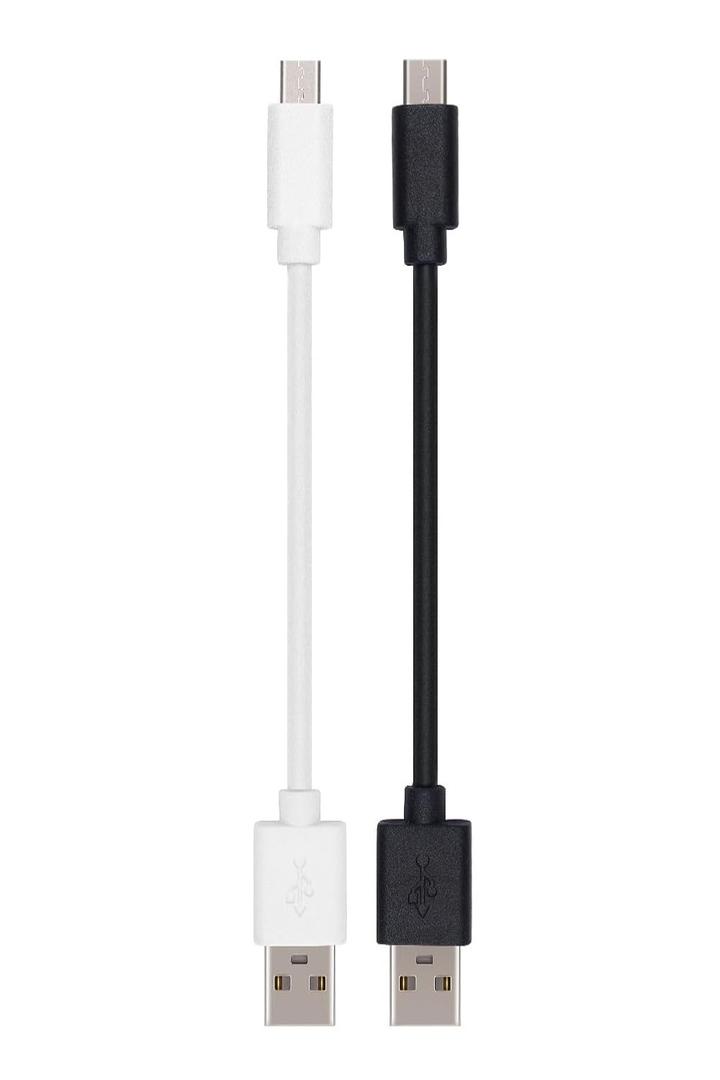 Short Micro USB Cable Package (Black, 1.5ft 5-Pack)