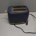 West Bend Timeless 2-Slice Toaster with 7 Browning Levels, Bagel/Waffle/Defrost Settings, High-Lift Lever, Anti-Jam, Easy-Clean Crumb Tray, 2-Slice, Blue/Gold