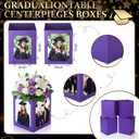 Spiareal 12 Pcs Graduation Box Centerpieces for Table 6/7 Inch Photo Display Congrats Grad Party Favor Gift College Picture Box Photo Props Frame for Graduation Table Decoration(Purple)