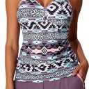 Summer Mae Modest Tankini Swimsuits for Women 2025 Two Piece Bathing Suits with Sporty Pockets Boy Shorts for Tummy Control (14, Bohemia)