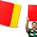 Jumbo Referee Card - 17" x 13" Oversized Red and Yellow Dual-Sided Referee Card for Sports Fans - Game Day Prop, Stadium Accessory, Soccer Crowd Favorite - 5mm Thick