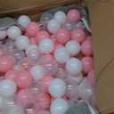Ball Pit Balls for Toddlers 1-3, 500pcs Crush Proof Plastic Balls for Girls Ball Pit, BPA Free Non-Toxic Play Balls for Baby Pool, Playhouse, Tent, for Dogs & Pets, White, Clear & Pink