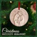 5 x Holy Family Tradition Ornament 2025 - Religious Nativity Scene Ornament, Christian Holiday Keepsake Gift - Mary, Joseph & Baby Jesus Ceramic Christmas Tree Hanging Decor