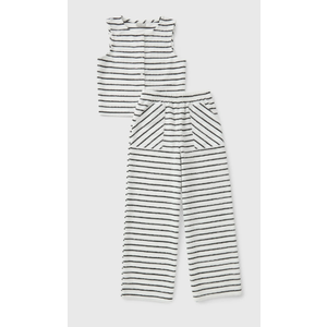 Girls Black Stripe Vest & Short Set, size: Medium