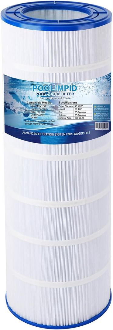 CC150 Pool Filter Compatible with CCRP150, R173216, Pleatco PAP150, Unicel C-9415, Ultral-C4, 59054300, Filbur FC-0687, 160317, 160355, 160352, 150 sq.ft. 1 Pack