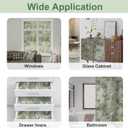 2 x Window Film, Green Leaf Pattern, Frosted Textured Masking Protective, Heat Control Sun Blocking Glass Window Film for Bathroom Front Door 17.3" x 78.7"