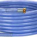 DAVCO Garden Hose 25 ft, Drinking Water Safe, Flexible and Lightweight - Kink Free, Easy to Coil, Strain Relief Ends, 3/4" Solid Brass Fittings - No Leak, 5/8" ID, RV Water Hose