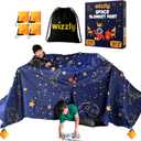 Space Original XL Blanket Fort Building Kit for Kids, 4 Blanket Wizzly Toy, Make a Portable Playhouse, Play Tent Boy and Girl Indoor Outdoor Build Set, STEM Children Toy, Ages 4, 8, 12 +