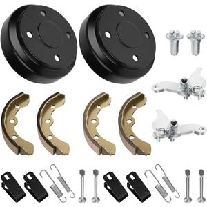 Golf Cart Rear Brake Drum/Hub and Brake Shoes Deluxe Repair Kit, Club Car Brake Kit for Club Car DS 1995-Up & Precedent 2004-Up Golf Cart